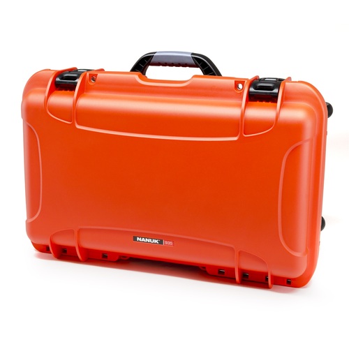 Nanuk 935 DSLR Case with Wheels - Orange - With Lid Organiser