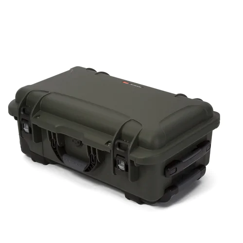 Nanuk 935 Case with Lid Org and N-Cubik 13L Padded Bag - with Wheels - Olive