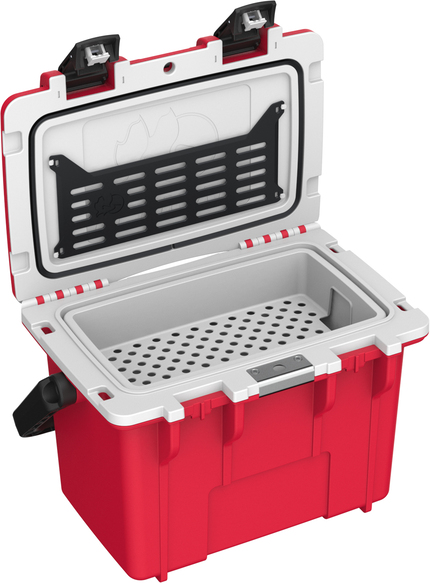 Peli 14QT Personal Cooler: Tan - Kashmir Blue Open