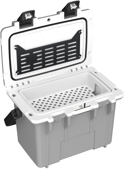 Peli 14QT Personal Cooler: Tan - Kashmir Blue Open