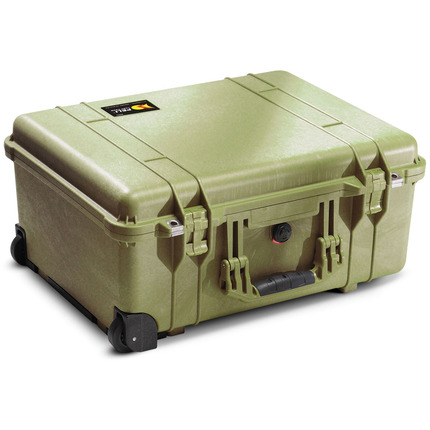 Peli 1560 Case With Dividers SPECIAL OFFER - with wheels - Olive Green