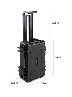 B&W Outdoor Case Type 6600 (PP.260) with Wheels: Black - Measurment graph