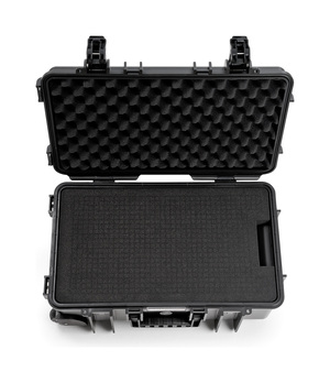 B&W Outdoor Case Type 6600 (PP.260) with Wheels: Black - Top View Open Foam