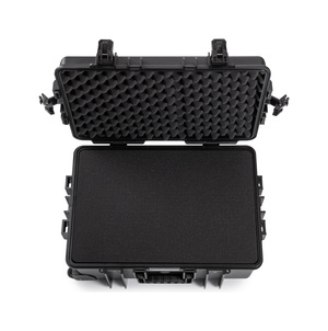 B&W Outdoor Case Type 6700 (PP.428) with Wheels: Black - Top View Open Foam