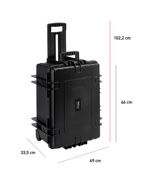 B&W Outdoor Case Type 6800 (PP.709) with Wheels: Black - Measurment graph