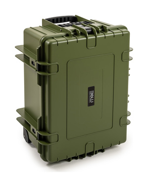 B&W Outdoor Case Type 6800 (PP.709) with Wheels: Bronze Green - Three-Quarter Front Upright