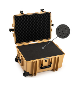 B&W Outdoor Case Type 6800 (PP.709) with Wheels: Desert Tan - Foam Graphic