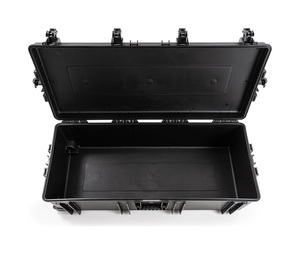 B&W Outdoor Case Type 7300 (PP.1450) with Wheels: Black - Top View Open