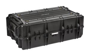 Explorer 10840 Waterproof Case With Wheels - Black - Front view showing top handle