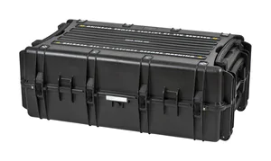 Explorer 10840 Waterproof Case With Wheels - Black - Front view showing edge castors