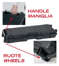 Explorer GUNCASE features - Wheels and pull handle.