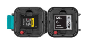 HPRC 1100 Waterproof Case - Top View with Memory Card Insert