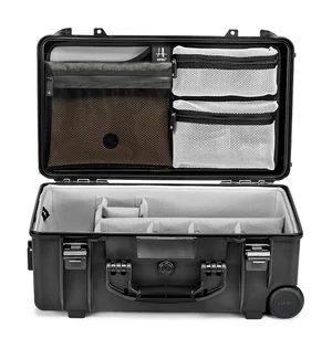 HPRC 2550W Case with Wheels - All Black - Case with Dividers and Lid Organiser