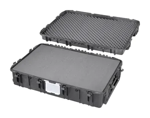 MAX1090H280-R Waterproof Case with Removable Lid (with Wheels) - Open with Foam with Lid Detached