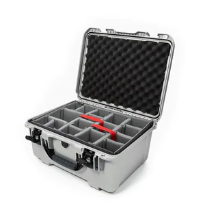 Nanuk 933 Waterproof Hard Case - Silver - With padded divider set - View showing inside of case