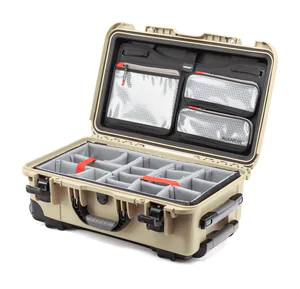 Nanuk 935 case with padded divider set and lid organiser - Tan colour
