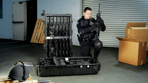 Peli 1780HL Rifle Case - Case in use provides inside view with rigid polyethylene rifle tray