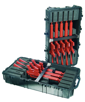 Peli 1780RF Rifle Case - Inside view with contents (lid and base separated)
