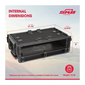 SKB 1SKB-ISF2U Injection Molded 2U Studio Flyer Rack Case with Wheels