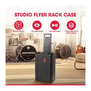 SKB 1SKB-ISF2U Injection Molded 2U Studio Flyer Rack Case with Wheels