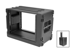 SKB 1SKB-R8SW 8U rSeries Shallow Rolling Rack Case with Wheels