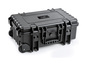 B&W Outdoor Case Type 6600 (PP.260) with Wheels: Black - Three-Quarter Front Open