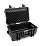 B&W Outdoor Case Type 6600 (PP.260) with Wheels: Black - Three-Quarter Front Open Lid Foam
