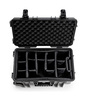 B&W Outdoor Case Type 6600 (PP.260) with Wheels: Black - Top View Open Dividers