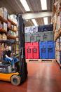 Peli ISP2 Rotomoulded Cases stacked on Europallet on a forklift