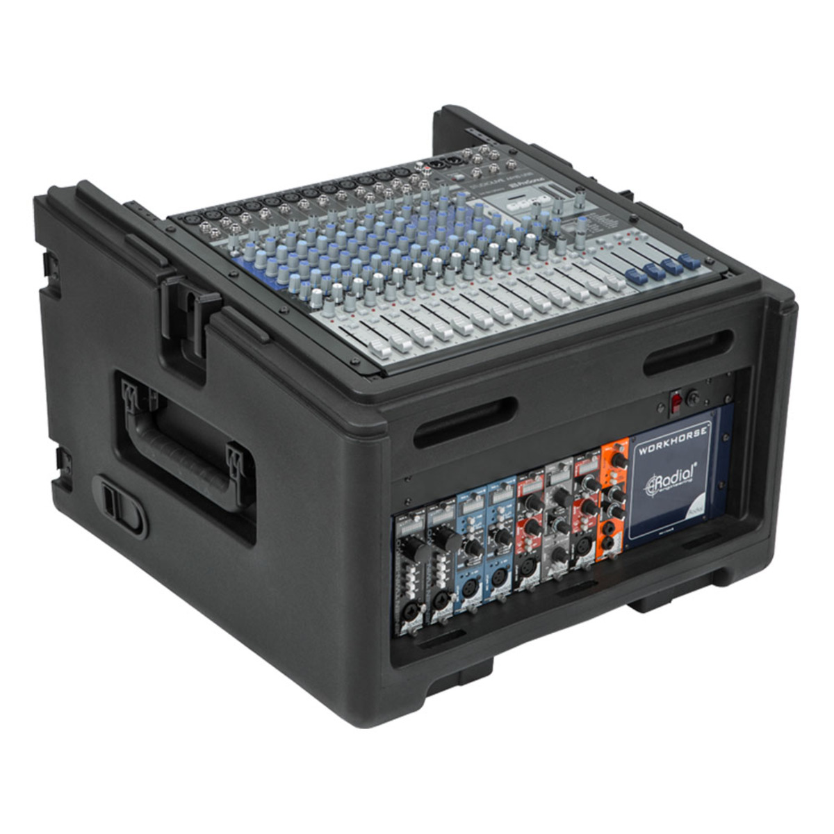 SKB 1SKBR104W Audio and DJ Rack Case 10U x 4U Compact Rolling Rig